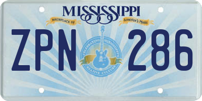 MS license plate ZPN286