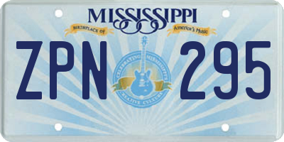 MS license plate ZPN295