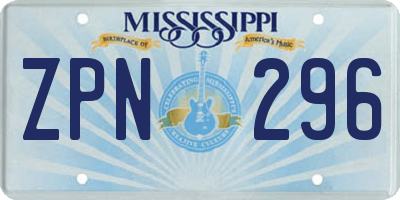 MS license plate ZPN296