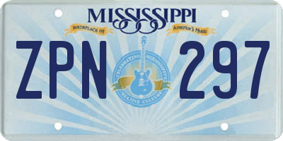 MS license plate ZPN297