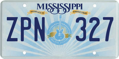 MS license plate ZPN327