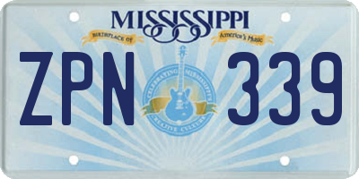 MS license plate ZPN339