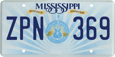 MS license plate ZPN369