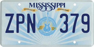 MS license plate ZPN379