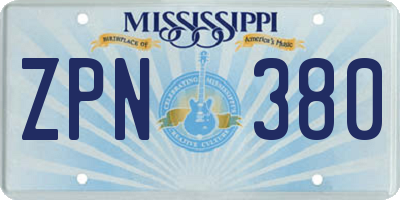 MS license plate ZPN380