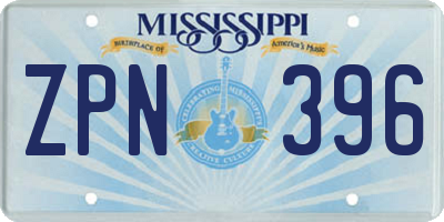 MS license plate ZPN396