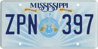 MS license plate ZPN397