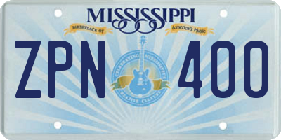 MS license plate ZPN400