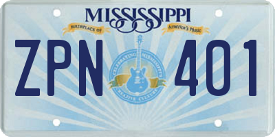 MS license plate ZPN401