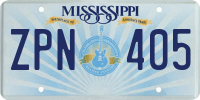 MS license plate ZPN405