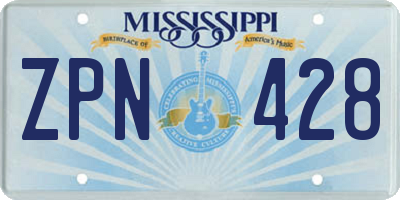 MS license plate ZPN428