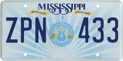 MS license plate ZPN433
