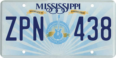 MS license plate ZPN438