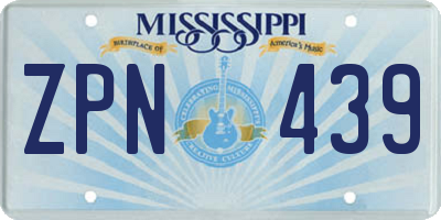MS license plate ZPN439