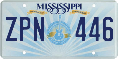 MS license plate ZPN446