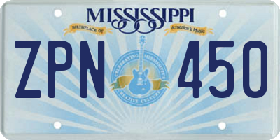 MS license plate ZPN450