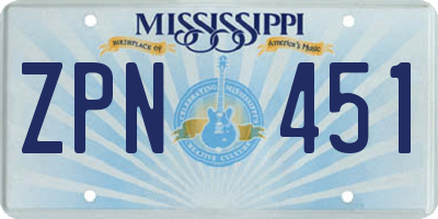 MS license plate ZPN451