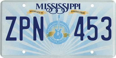 MS license plate ZPN453