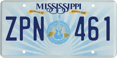 MS license plate ZPN461