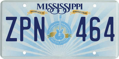 MS license plate ZPN464