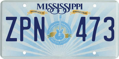 MS license plate ZPN473