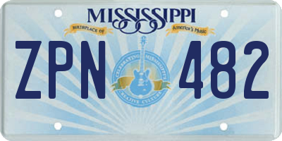 MS license plate ZPN482