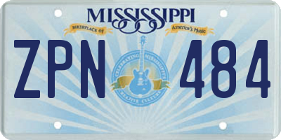 MS license plate ZPN484
