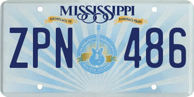 MS license plate ZPN486