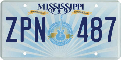 MS license plate ZPN487