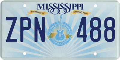 MS license plate ZPN488