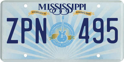 MS license plate ZPN495