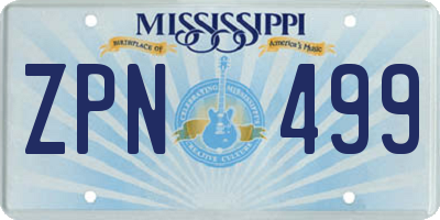 MS license plate ZPN499