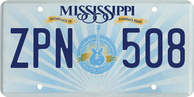 MS license plate ZPN508