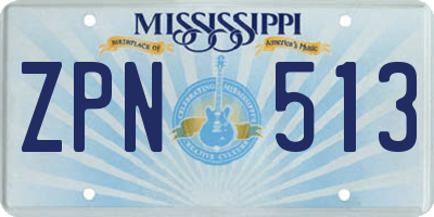 MS license plate ZPN513