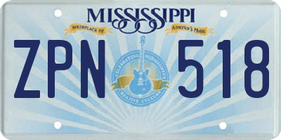 MS license plate ZPN518