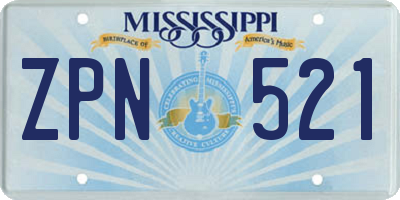 MS license plate ZPN521