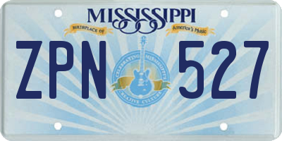 MS license plate ZPN527
