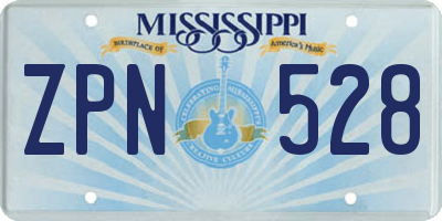 MS license plate ZPN528