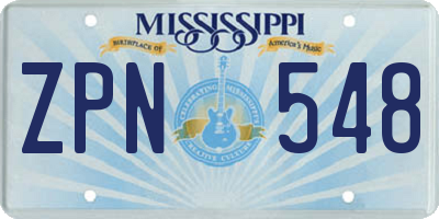 MS license plate ZPN548