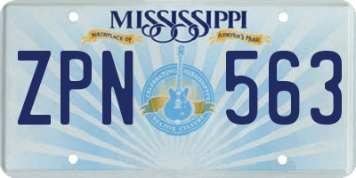 MS license plate ZPN563