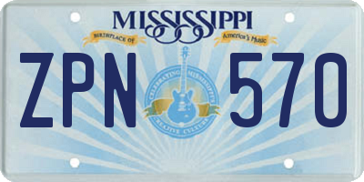 MS license plate ZPN570
