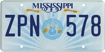 MS license plate ZPN578