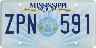 MS license plate ZPN591