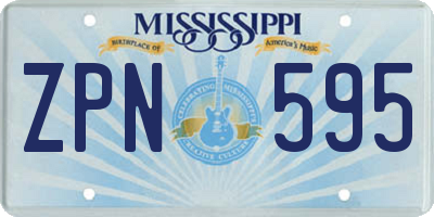 MS license plate ZPN595