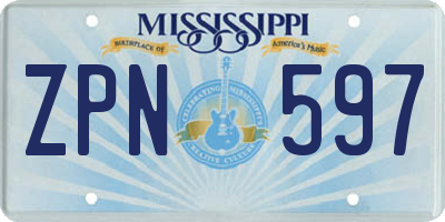 MS license plate ZPN597