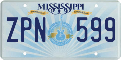 MS license plate ZPN599