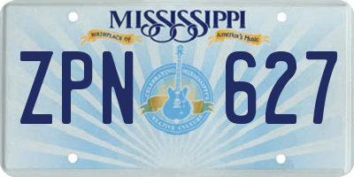 MS license plate ZPN627