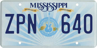 MS license plate ZPN640