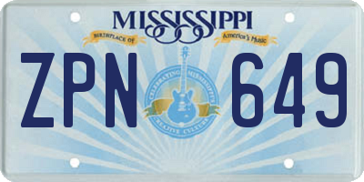 MS license plate ZPN649