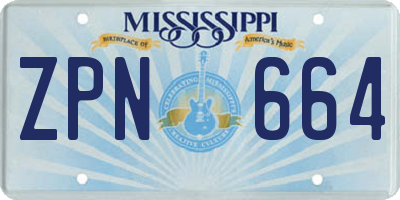 MS license plate ZPN664
